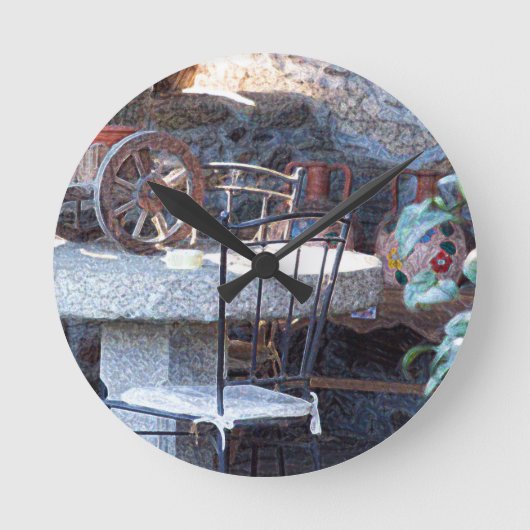 サスペインのボテン静物 ラウンド壁時計 (正面)