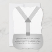 サスペンダー、ボウタイ、ベビーシャワー招待状 招待状 (裏面)