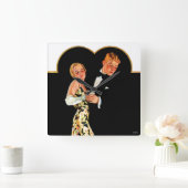 サスペン失ったダー スクエア壁時計 (ホーム)