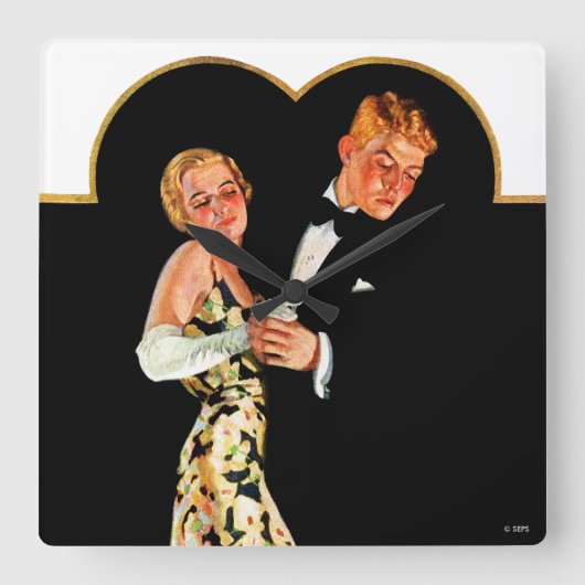 サスペン失ったダー スクエア壁時計 (正面)