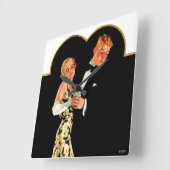 サスペン失ったダー スクエア壁時計 (傾斜)