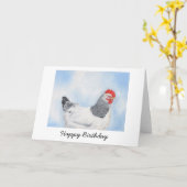 サセックスの鶏のバースデー・カード カード (黄色い花)