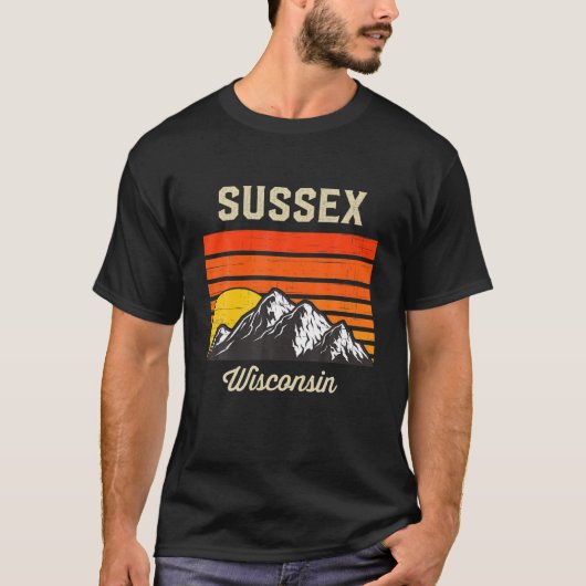 サセックスウィスコンシンレトロシティ州USA Tシャツ (正面)