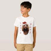 サセックススパニエル犬サンタポーズ Tシャツ (正面フル)