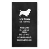 サセックススパニエル犬シルエットシャルボードスタイル マグネット名刺 (正面縦)