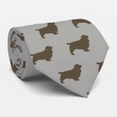 サセックススパニエル犬シルエット |犬の恋人 ネクタイ (ロール)