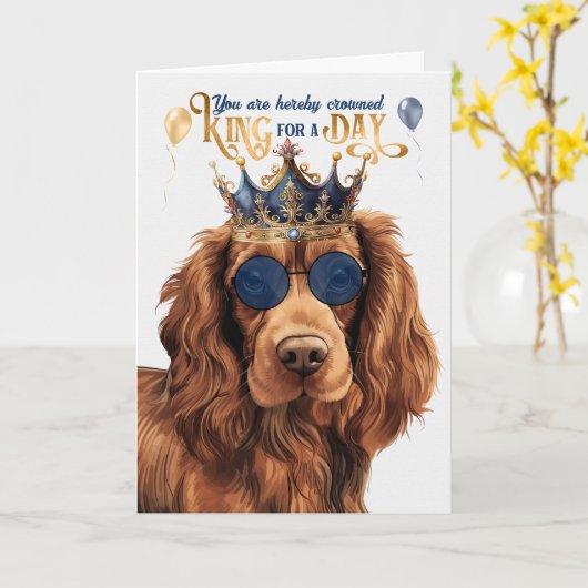 サセックススパニエル犬ドッグキングフォーデイおもしろい誕生日 カード (黄色い花)