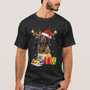 サセックススパニエル犬ドッグトナカイSanta Hat Dogs Pajamas Tシャツ