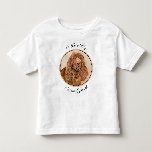 サセックス絵画スパニエル犬ズ – かわいいオリジナルドッグアート トドラーTシャツ (正面)