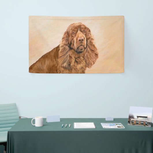 サセックス絵画スパニエル犬ズ – かわいいオリジナルドッグアート 横断幕 (トレードショー)