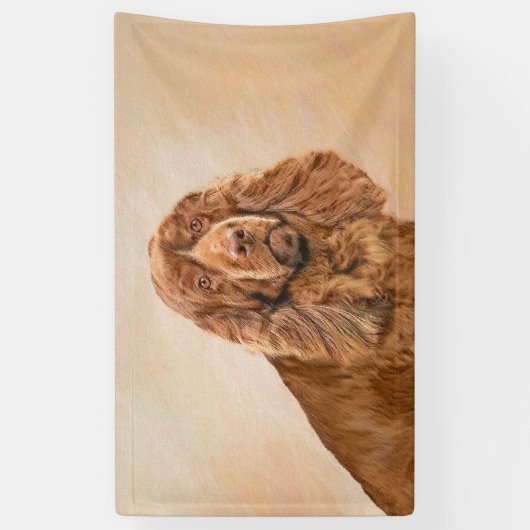 サセックス絵画スパニエル犬ズ – かわいいオリジナルドッグアート 横断幕 (縦)