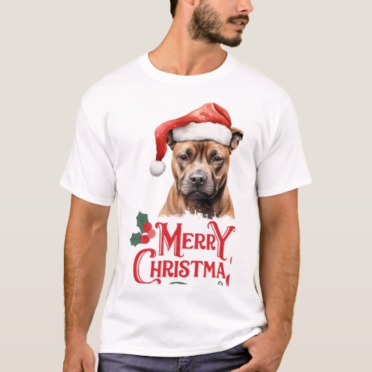 サセックス・スパニエル クリスマス Tシャツ (正面)