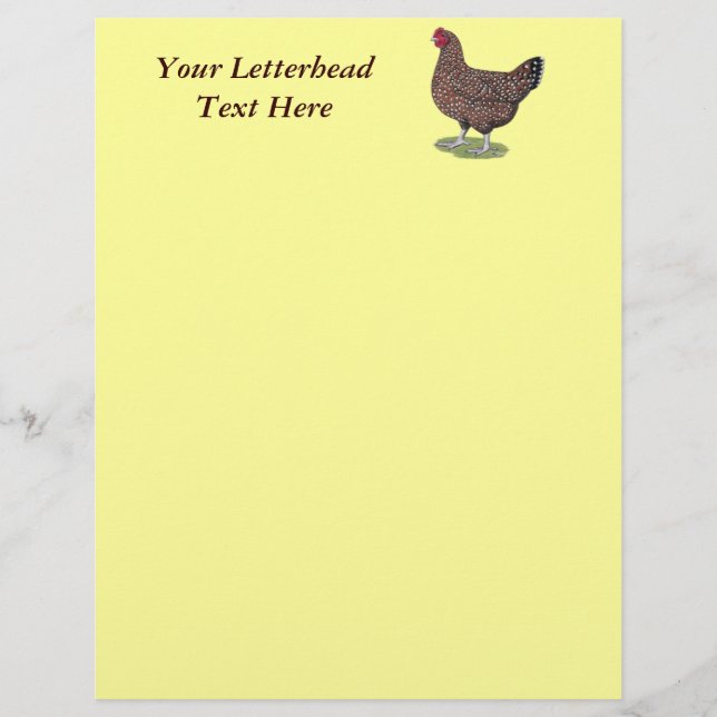 サセックス：斑点のある雌鶏 (正面)