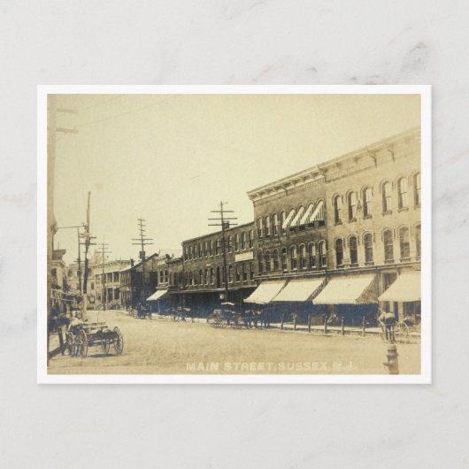 サセックスNJ,ニュージャージー,メインセントヴィンテージスタイル ポストカード (正面)
