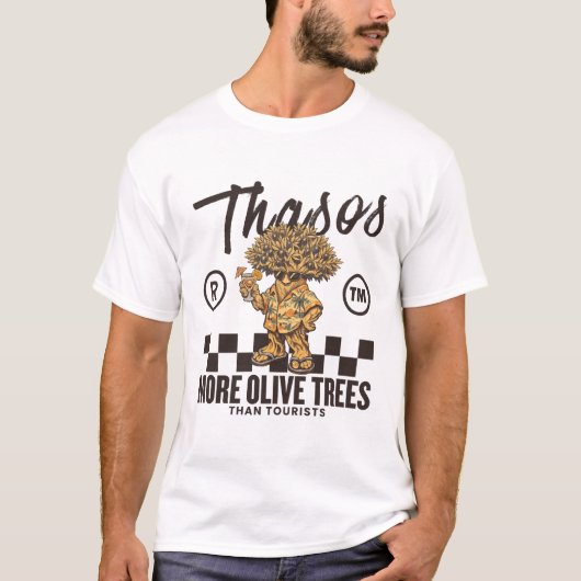 サソス島のオリーブの木 (ギリシャ) Tシャツ (正面)