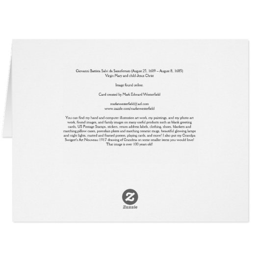 サソフェラトヴァージンマリアと子イエス・キリスト (裏面横)