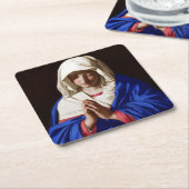 サソフェラト祈りの言葉のヴァージン スクエアペーパーコースター (アングル)
