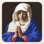 サソフェラト祈りの言葉のヴァージン スクエアペーパーコースター (正面)
