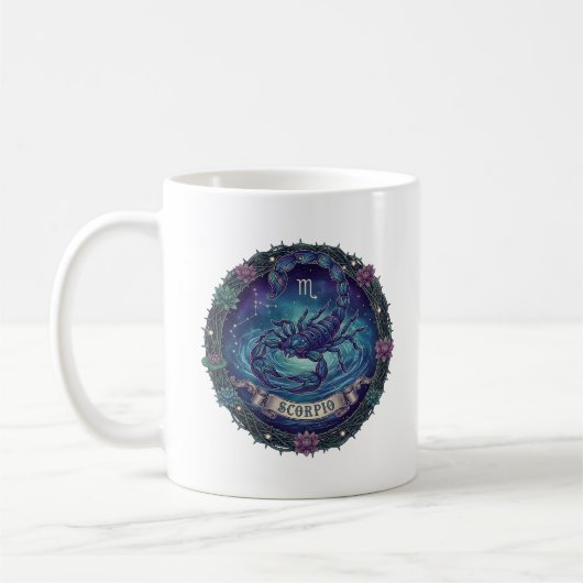 サソリ座の神秘的さとサソリのイラストC コーヒーマグカップ (左)
