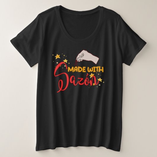 サゾンで作った、風味の多い|過去記事 プラスサイズTシャツ (デザイン正面)