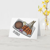 サタイカートゥーンイラストレーション カード (黄色い花)