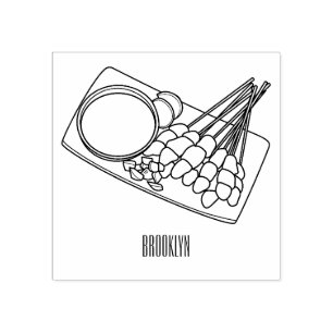 サタイカートゥーンイラストレーション ラバースタンプ