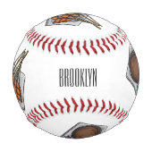 サタイカートゥーンイラストレーション 野球ボール (裏面)