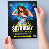 サタデーナイトパーティーガール踊りクラブイベント チラシ (手)