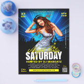 サタデーナイトパーティーガール踊りクラブイベント チラシ (シングル)