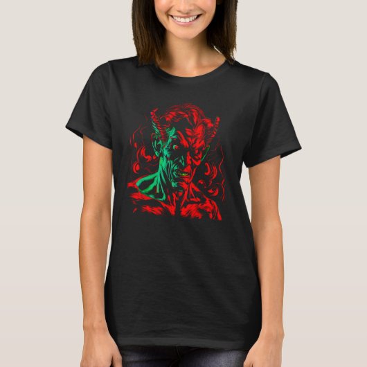 サタニストデビルレッドデーモンマンモン Tシャツ (正面)