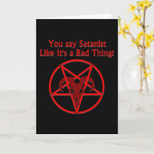サタニストバットシングダークユーモアヤギ星形五角形 カード (黄色い花)