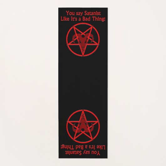 サタニストバットシングダークユーモアヤギ星形五角形 ヨガマット (正面)