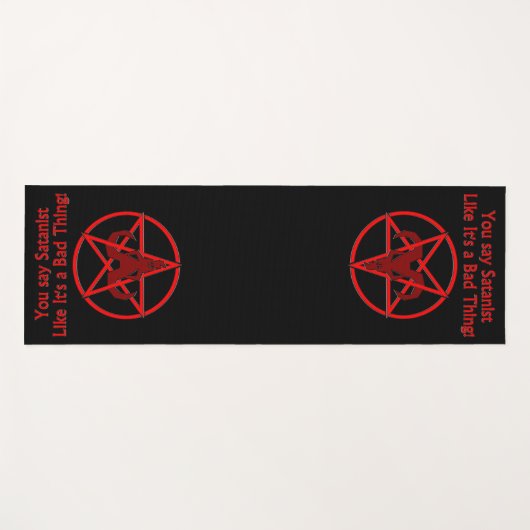 サタニストバットシングダークユーモアヤギ星形五角形 ヨガマット (正面(横))