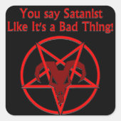 サタニストバッドティーダークユーモアヤギ星形五角形 スクエアシール (正面)