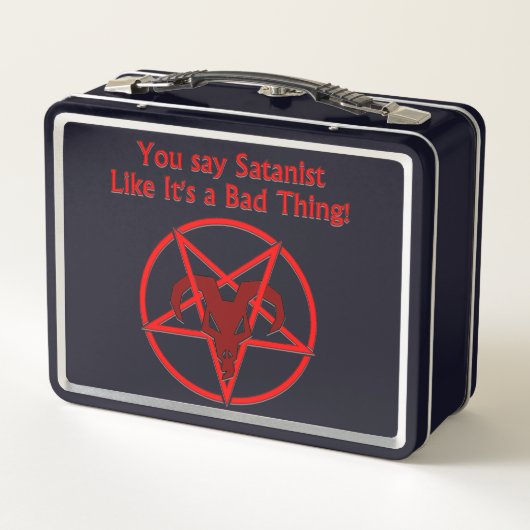 サタニストバッドティーダークユーモアヤギ星形五角形 メタルランチボックス (裏面)