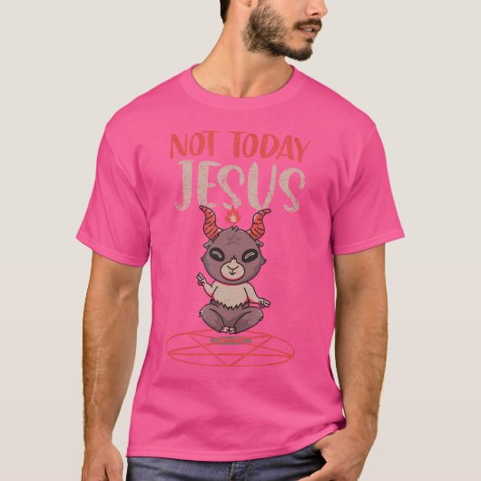 サタニスト星形五角形Not Todayイエス Tシャツ (正面)