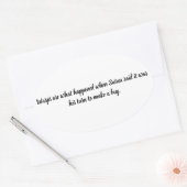 サタンおもしろいが虫よけをする番は悪い 楕円形シール (封筒)