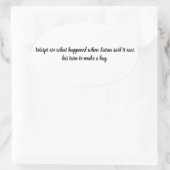 サタンおもしろいが虫よけをする番は悪い 楕円形シール (バッグ)