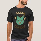 サタンが代名詞の猫を尊重 Tシャツ (正面)