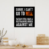 サタンが禁止命令を持っている地獄に行くことはできない ポスター (キッチン)