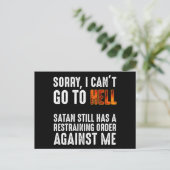 サタンが禁止命令を持っている地獄に行くことはできない ポストカード (スタンド正面)