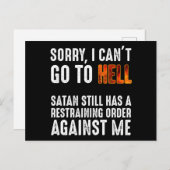 サタンが禁止命令を持っている地獄に行くことはできない ポストカード (正面/裏面)