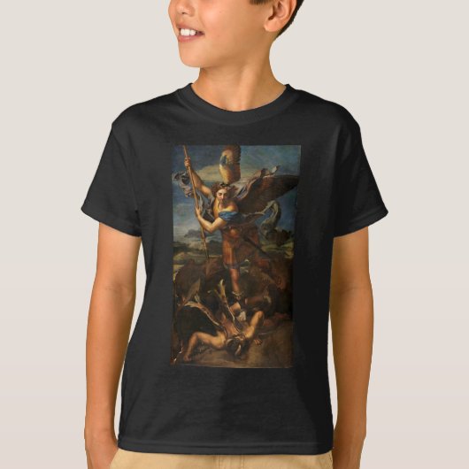 サタンに勝利する聖ミカエル Tシャツ (正面)