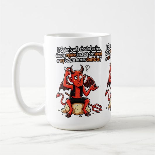 サタンに浮気された悪魔のジレンマが面白すぎる! コーヒーマグカップ (左)