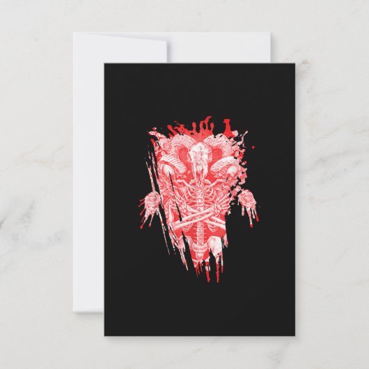 サタンの教会ギフトすべての雹ヤギのサタンのバプホーム 出欠カード (正面)