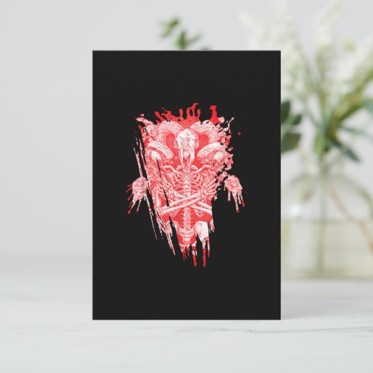 サタンの教会ギフトすべての雹ヤギのサタンのバプホーム 出欠カード (スタンド正面)