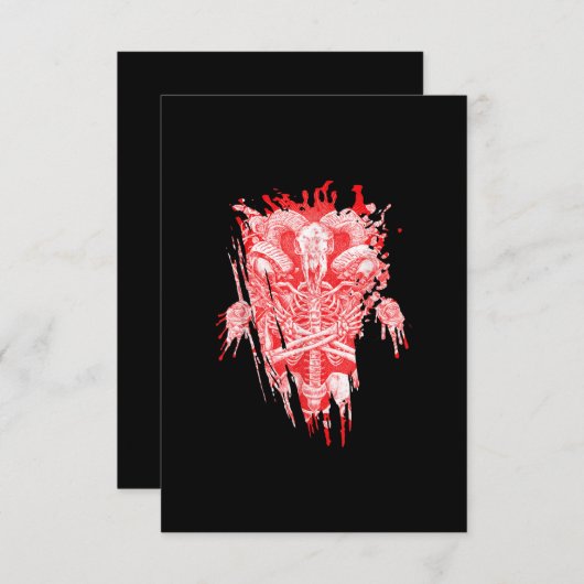 サタンの教会ギフトすべての雹ヤギのサタンのバプホーム 出欠カード (正面/裏面)