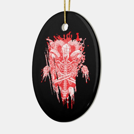 サタンの教会 ギフト すべての賛美 悪魔のヤギ サタニック バフォメット セラミックオーナメント (左)