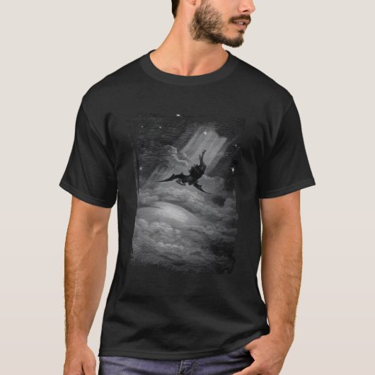 サタンの降下天国から落ちるルシファー Tシャツ (正面)