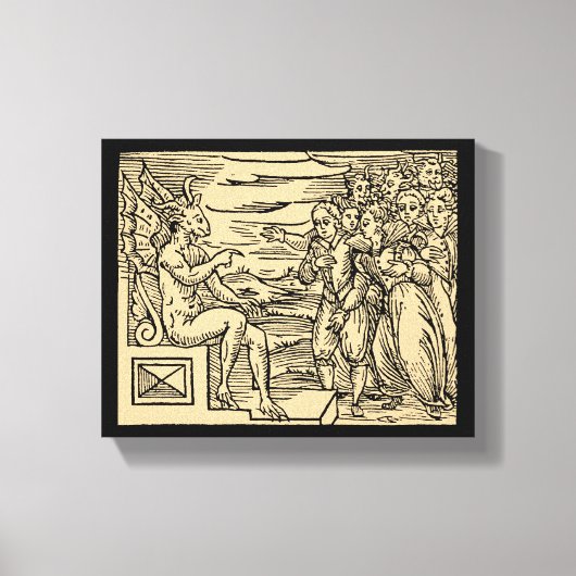 サタンの魔女たちが彼の名前を8x10にする キャンバスプリント (正面)